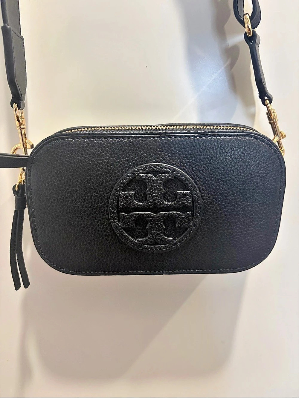 Tory Burch Perry Bombé Mini Bag Black Double-Zip Crossbody